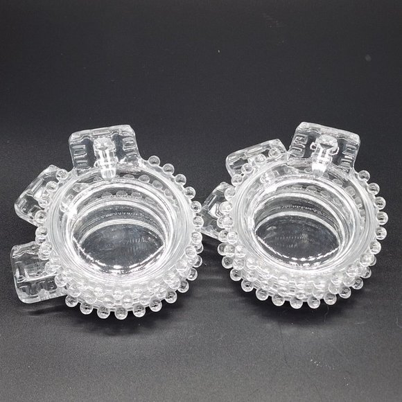 Six Vintage Imperial Glass Candlewick Two Slot Ashtrays B'Tween Place Coasters - Picture 4 of 4